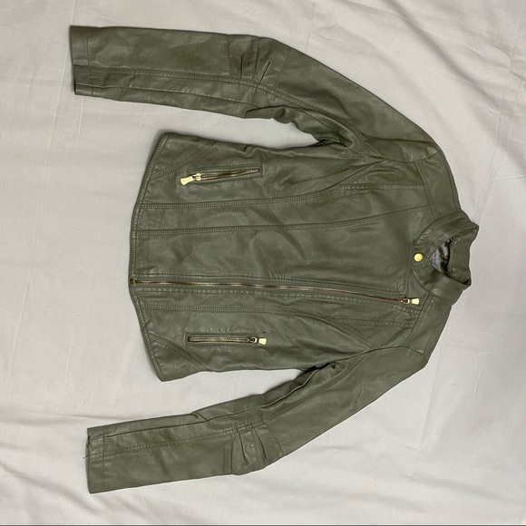 Charlotte Russe Green Moto Jacket - Picture 3 of 6